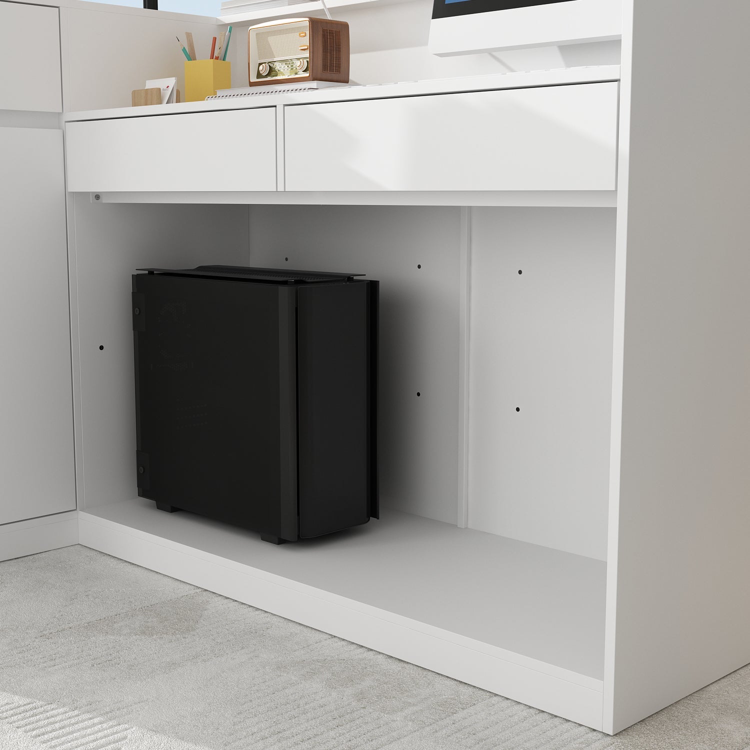 Large L-Shaped Reception Desk with 3 Drawers