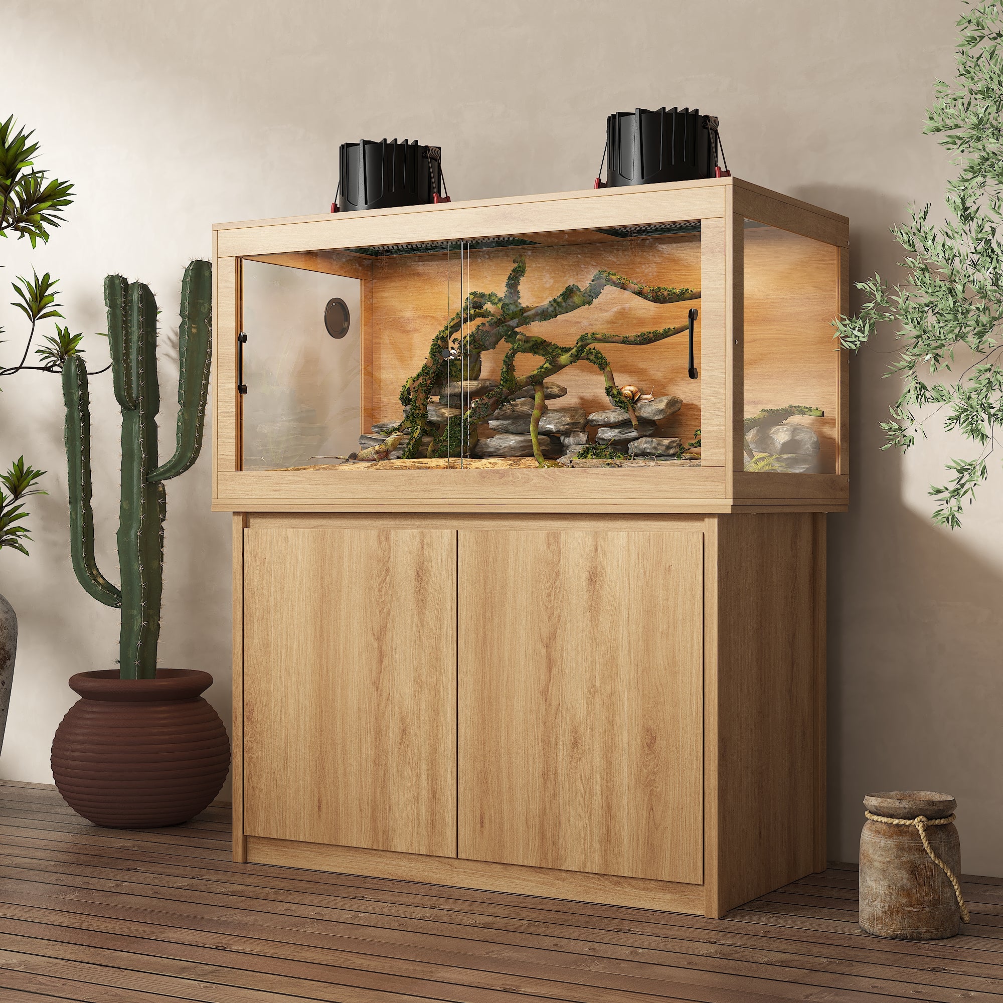 Natural Wood Reptile Terrarium 