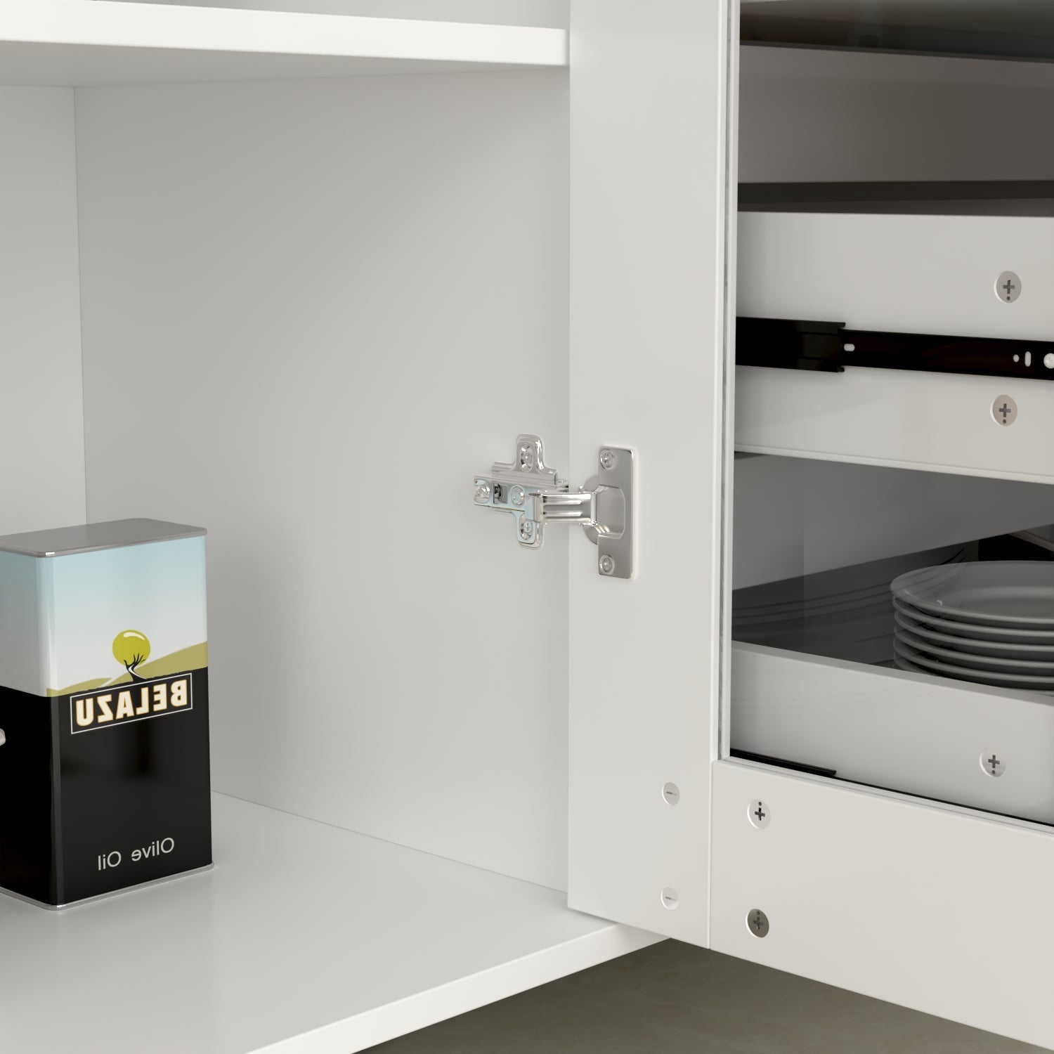 Storage Sideboard Cabinet Cupboard with Drawers and Glass Doors for Kitchen Organization