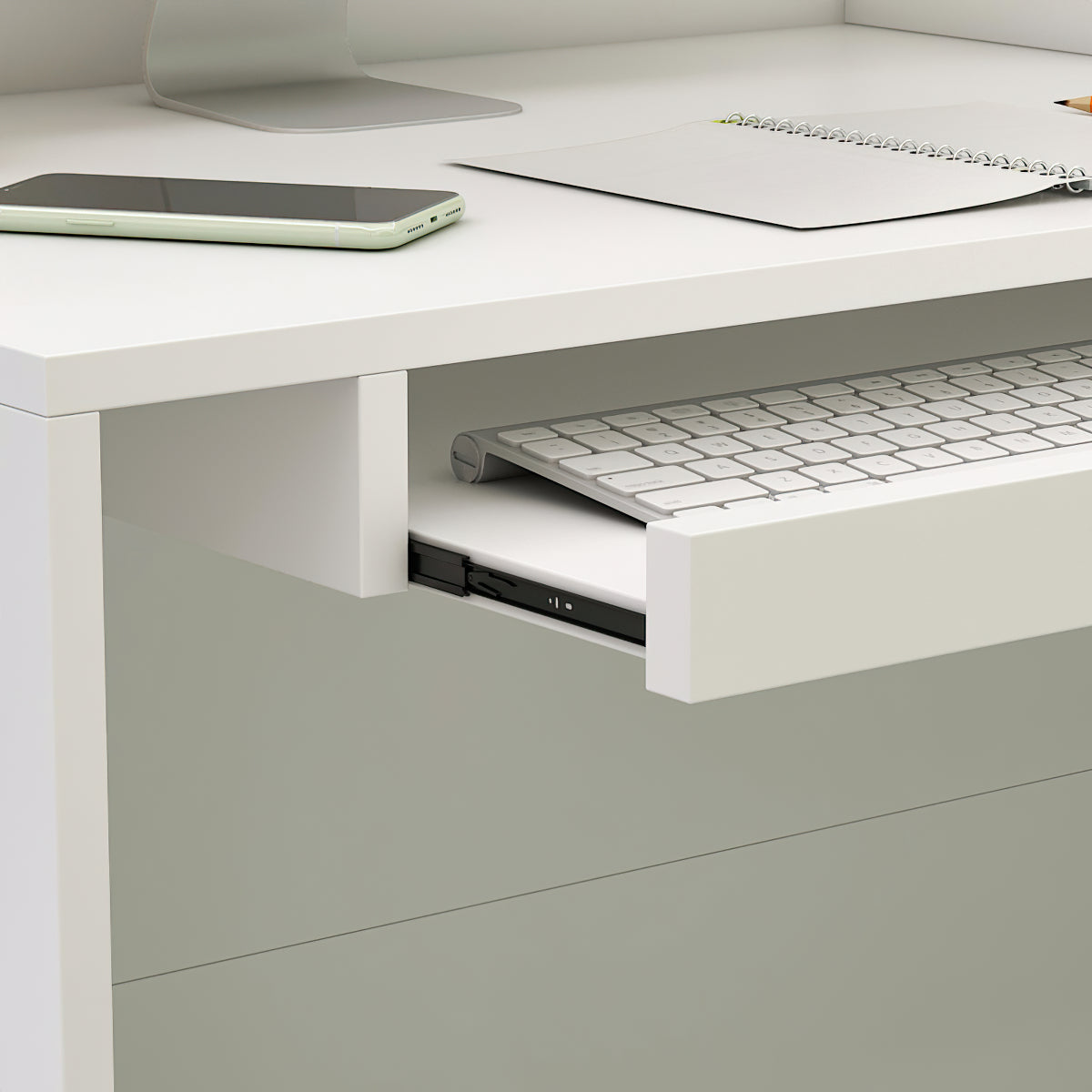L-Shaped Reception Desk with Large Storage Filing Cabinets