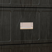 63" Modern Black Dresser with 9 Drawers, Metal Legs and Square Handles