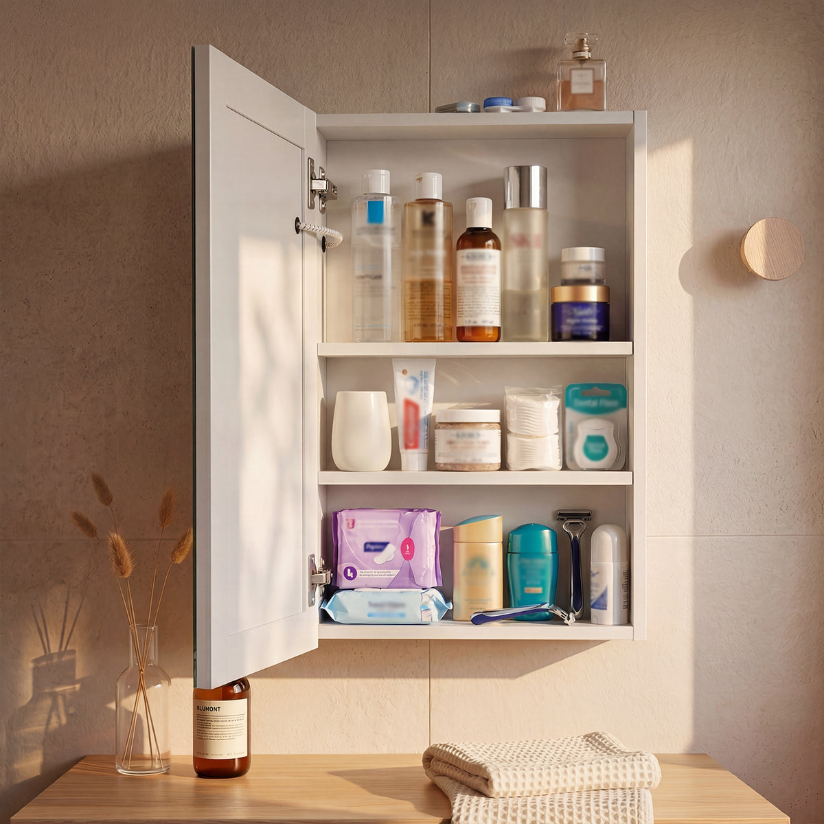 Multi-Function Lighted Bathroom Medicine Cabinet Mirror 
