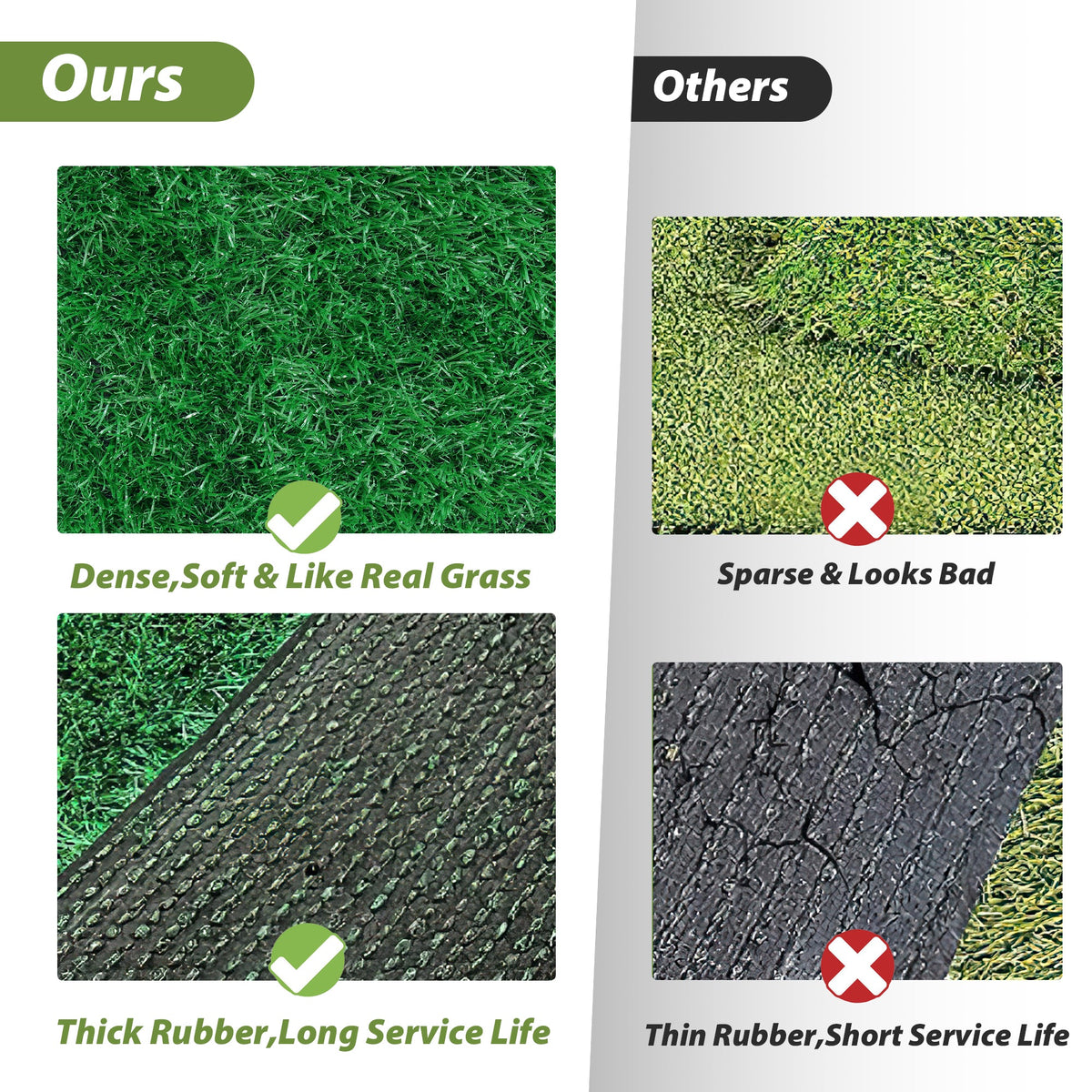 118" Natural Green Artificial Grass Turf Panels