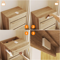 17.7" Smart Wood Nightstand with Hidden Gun Drawer & RFID Lock