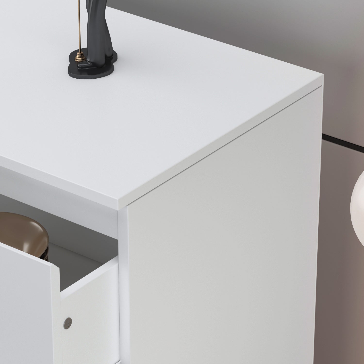 Distressed 6-Drawer Sideboard with Grain Texture - 59" Wide