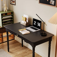 47.2" Modern Black Rectangle Writing Desk with Drawer and Alien Shaped Design