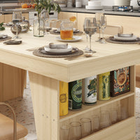 78.7" Modern Wood Dining Table with Storage Shelves