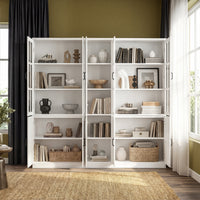 Sofna 78.7" Modern White Storage Cabinet with 10 Doors and 15 Adjustable Shelves