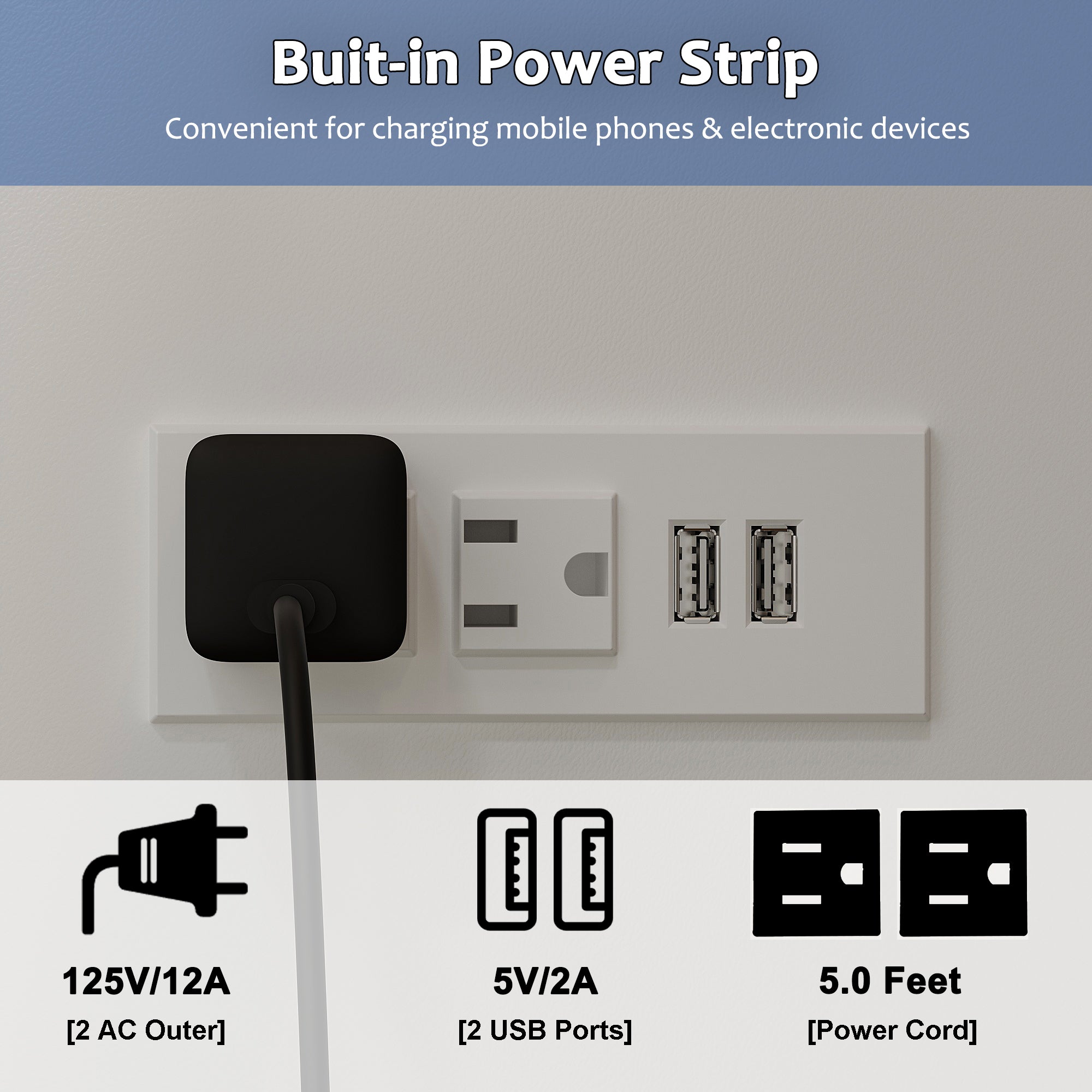 Fullsize Retractable Storage Bed With Socket