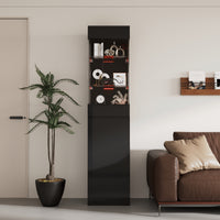 15.7" Modern Black Display Cabinet with 3-Color Adjustable Lights