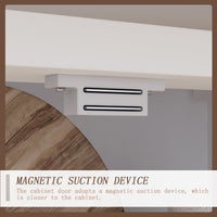 30" Modern Minimalist White Tall Storage Cabinet with 6-Tier Adjustable Shelves, Drawers and Shutter Door