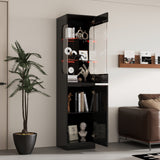 15.7 inch Modern Black Display Cabinet with 3-Color Adjustable Lights
