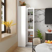 31.5" Contemporary White L-shaped Curio Display Cabinet with Glass Doors