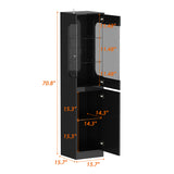 15.7 inch Modern Black Display Cabinet with 3-Color Adjustable Lights