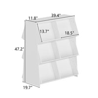39.4" Modern White Display Bookcase with Open Shelves