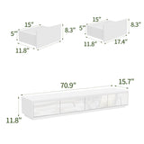 71 inch Minimalist High Gloss TV Stand with LED Ambiance