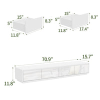 71" Minimalist High Gloss TV Stand with LED Ambiance