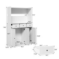 White garage storage cabinet with countertop, tool wall, and lower doors