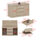 Wooden cabinet with dimensions labeled on a white background
