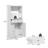 31.5'' Modern White EV Charger Cabinet with Cable Hooks, 2 Drawers and Storage Cabinet