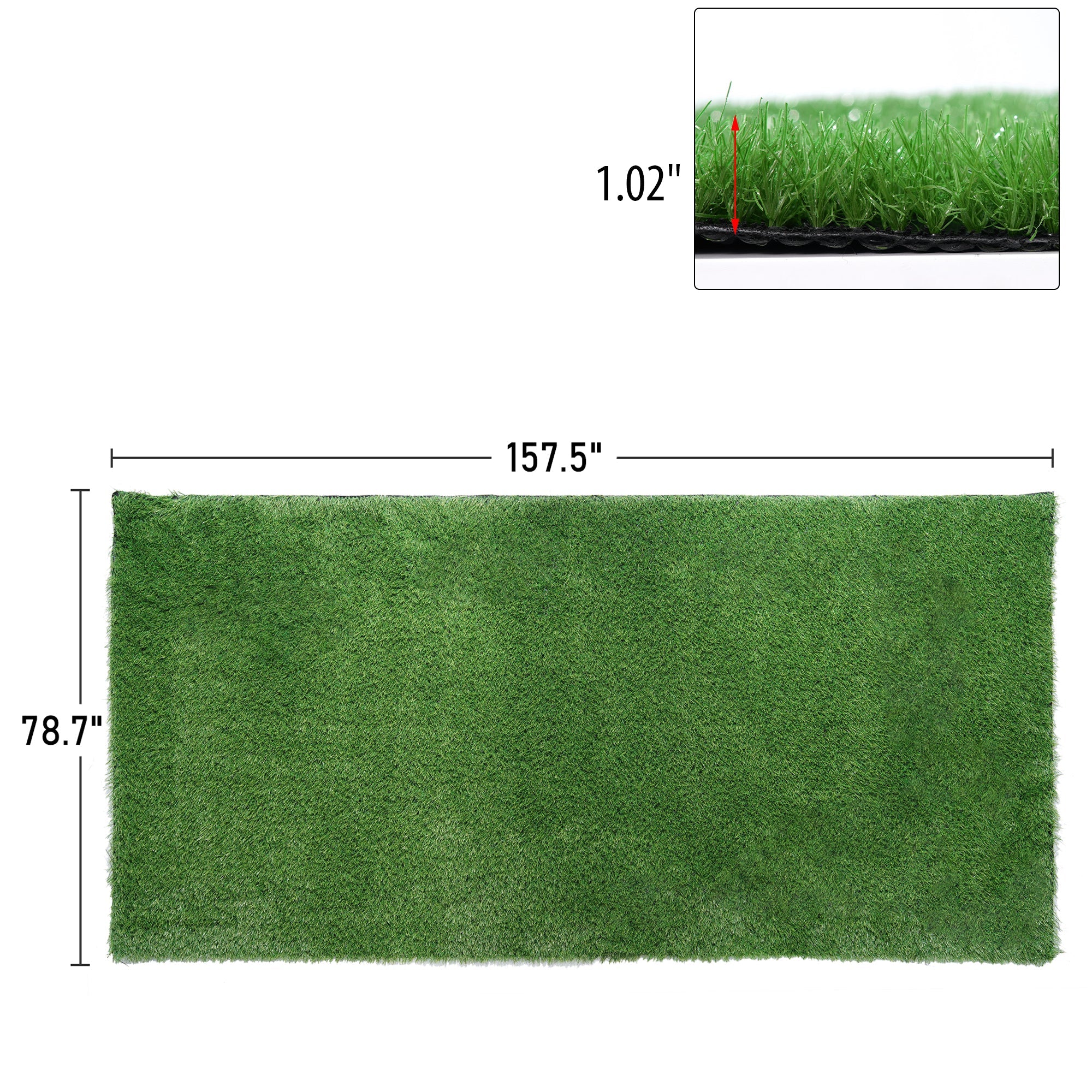157.2" W Artificial Grass Turf Rugs and Rolls
