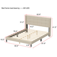 Low Profile Platform Bed With Modern Design, view 6