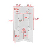 31.5 inches Modern White Wide Corner Home Office Cabinet