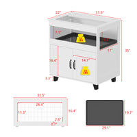 31.5" Modern White Hamster Cage with Removable Tray and Transparent View
