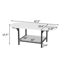 47.2" Modern White Coffee Table with Folding Design