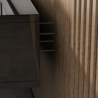 94.5" Modern Minimalist Black TV Stand Wall-Mounted And Freely Arranged TV Stand With LED