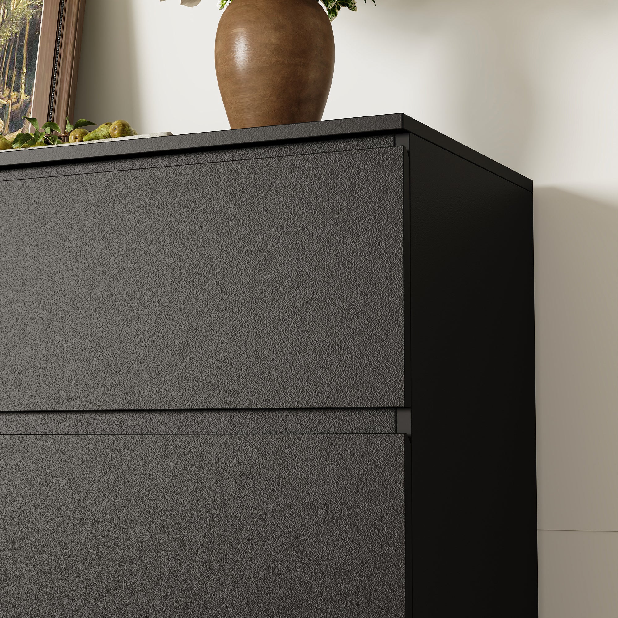 Distressed 6-Drawer Sideboard with Grain Texture - 59" Wide