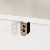 55.1" Modern White Dresser with Glass Legs