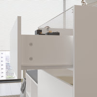 47.2" Modern White 4-Shelf Chest With Top And Comfortable Bench