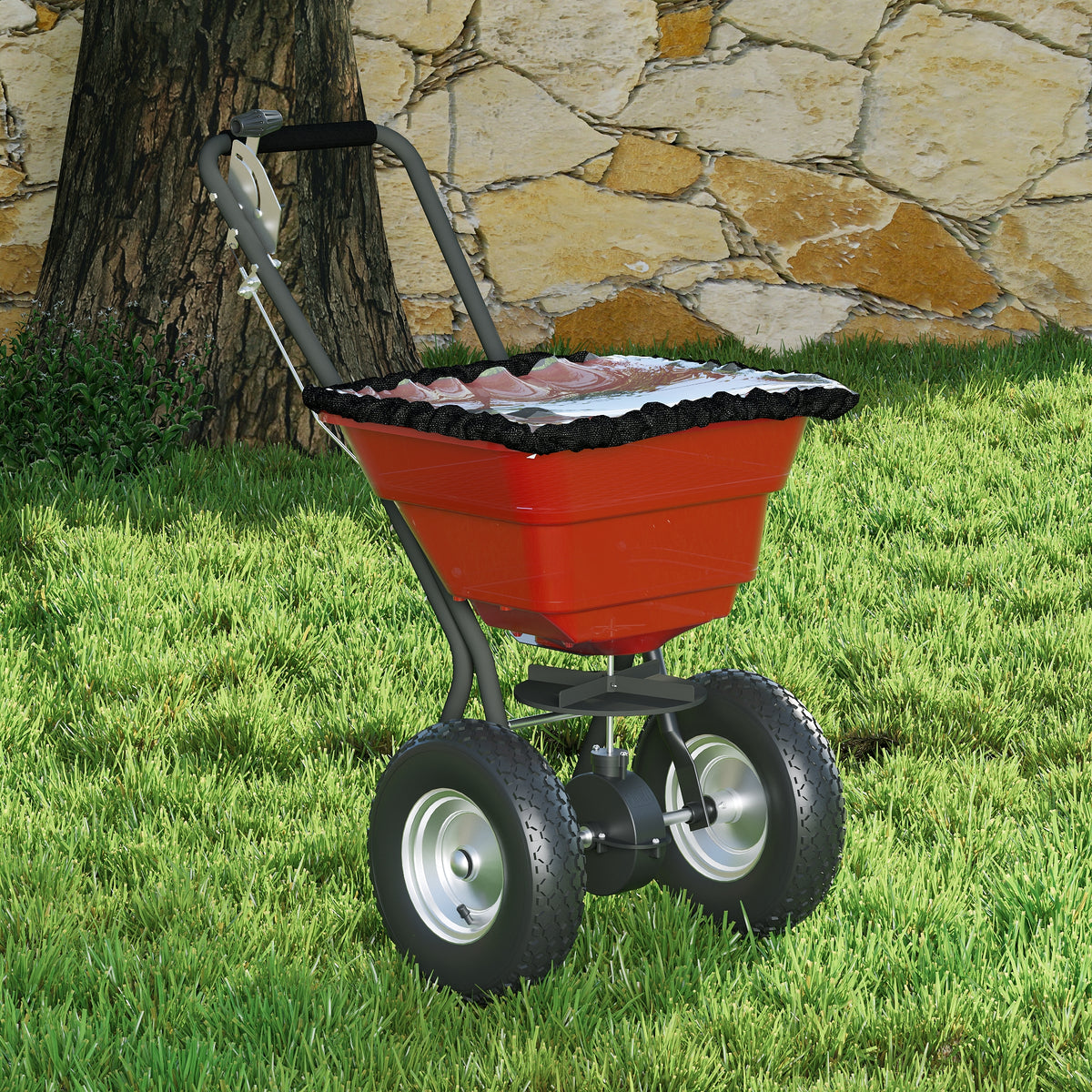80 Lbs Adjustable Tow Behind Grass Seed & Fertilizer Spreader