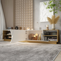94" Modern White Large TV Cabinet with Cable Management
