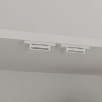31.5" Modern Minimalist White Lacquer Bookcase with Glass Doors