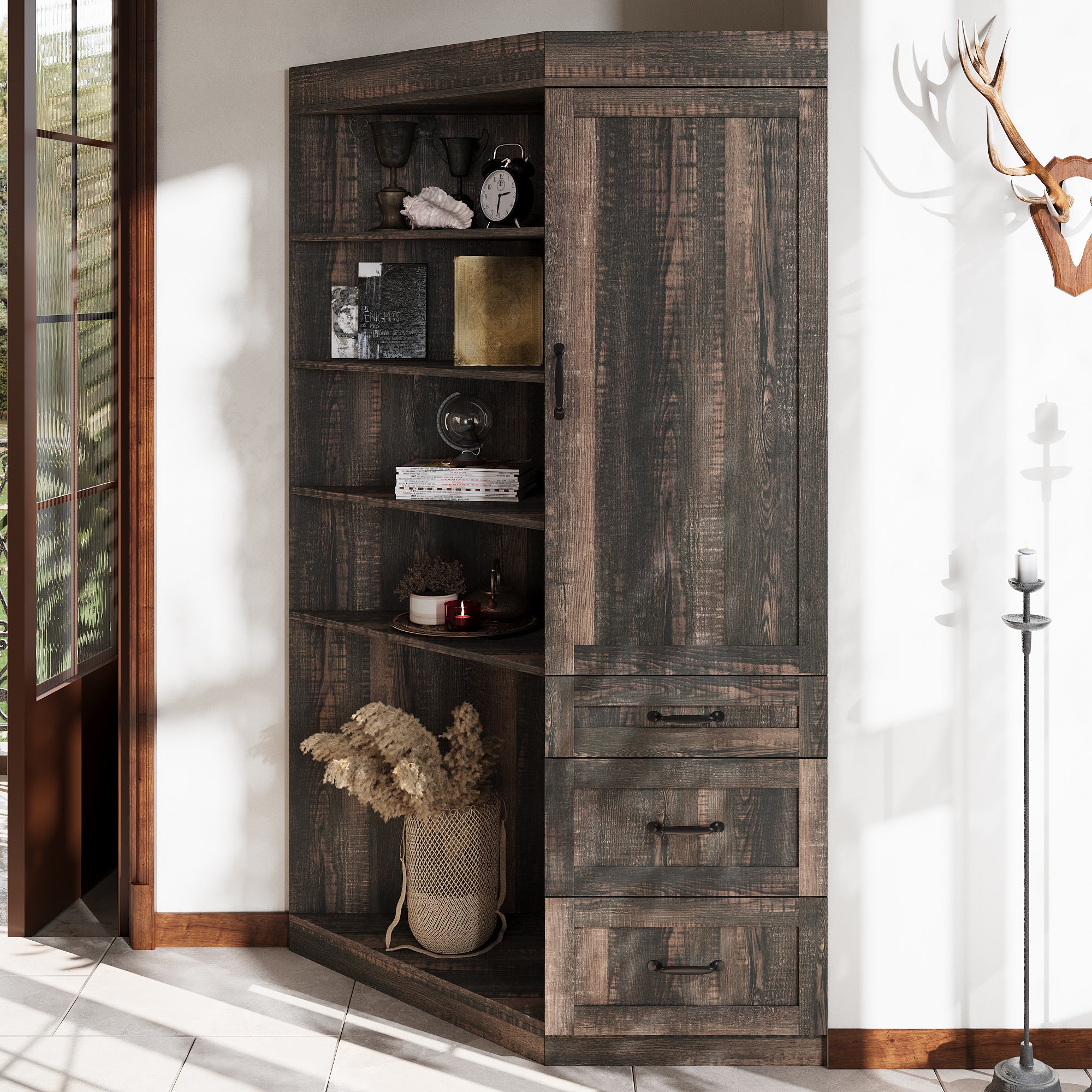 70'' H Trapezoid Bookcase & Storage Cabinet