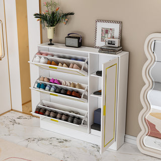 Shoe Cabinet Metal Frame with 3- Drawers — FUFUGAGA 3 Drawers