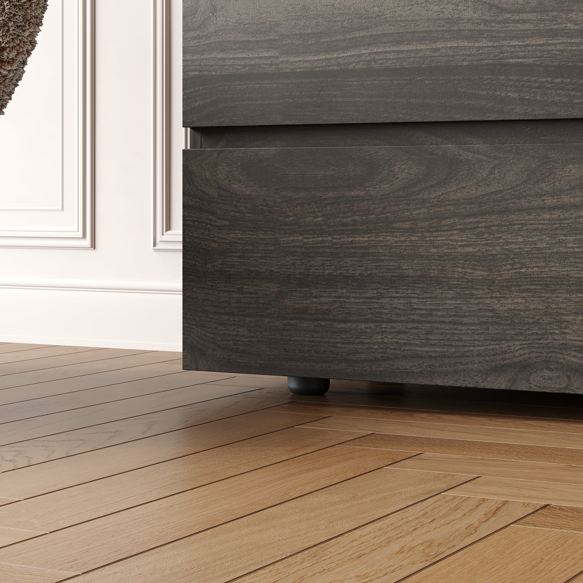 Chest of 3 Drawers Storage Dresser White Sideboard with 3 Drawers No-Handle Organizer