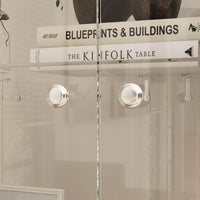 27.6" Modern Black Transparent Display Bookcase With Glass Swing Doors And Lock
