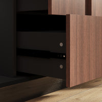 59.1" Modern Brown Sideboard Buffet with Integrated Track Socket & 3 Drawers