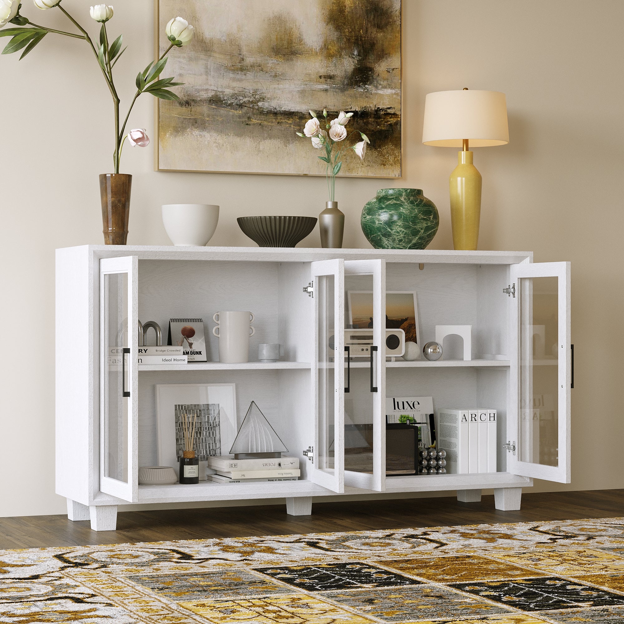 Accent Cabinet With Tempered Glass Door