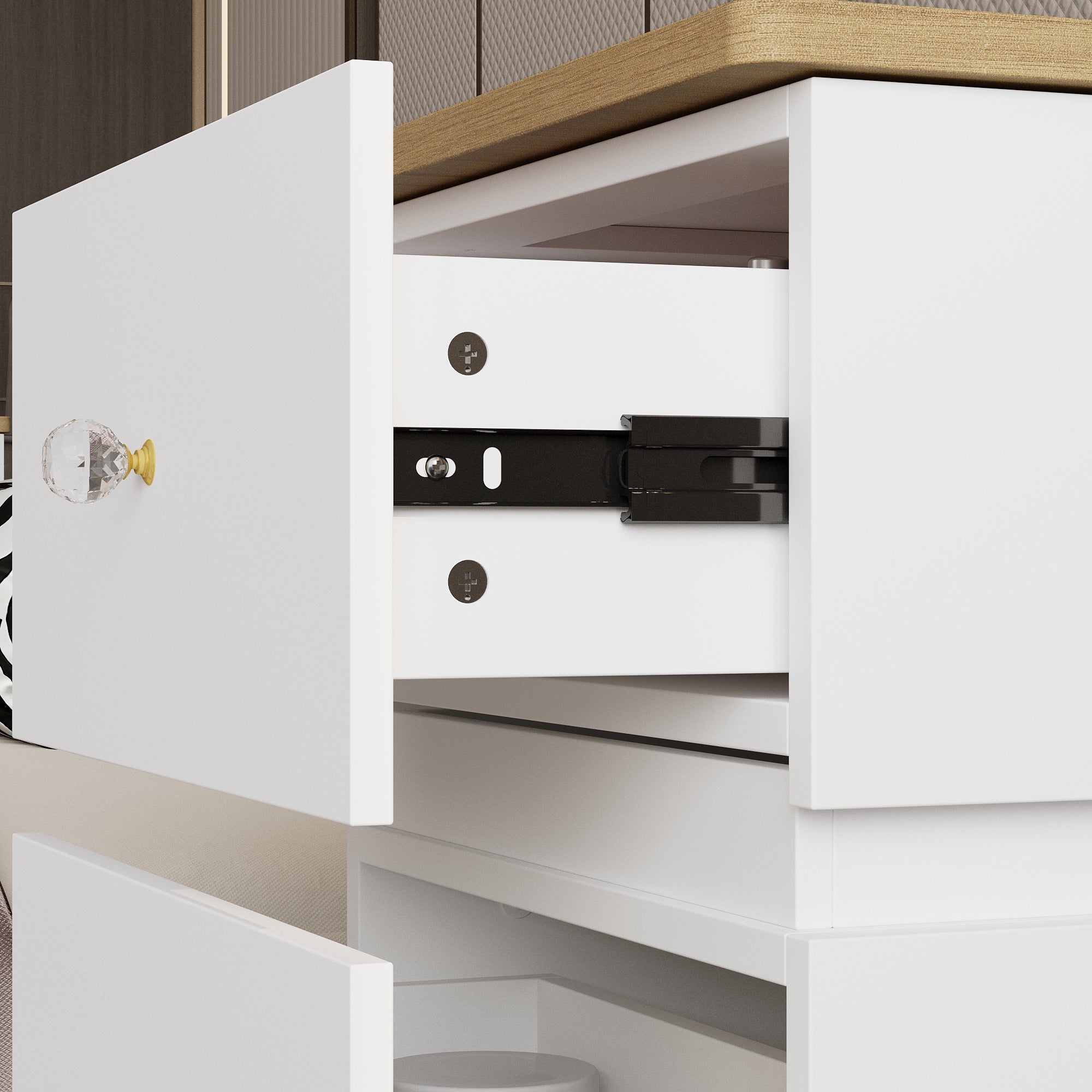 360° Rotating Makeup Vanity Desk with Adjustable Height, Flip-Top Mirror & LED Lighting