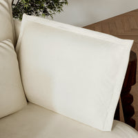 47.2" Modern White Upholstered Single Sofa with 3 Accent Pillows