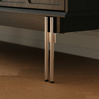63" Modern Black Dresser with 9 Drawers, Metal Legs and Square Handles
