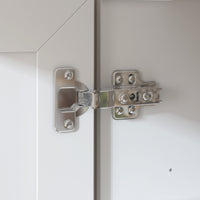 63" Modern White Kitchen Pantry Cabinet with 8 Doors, 2 Drawers & Large Central Worktop