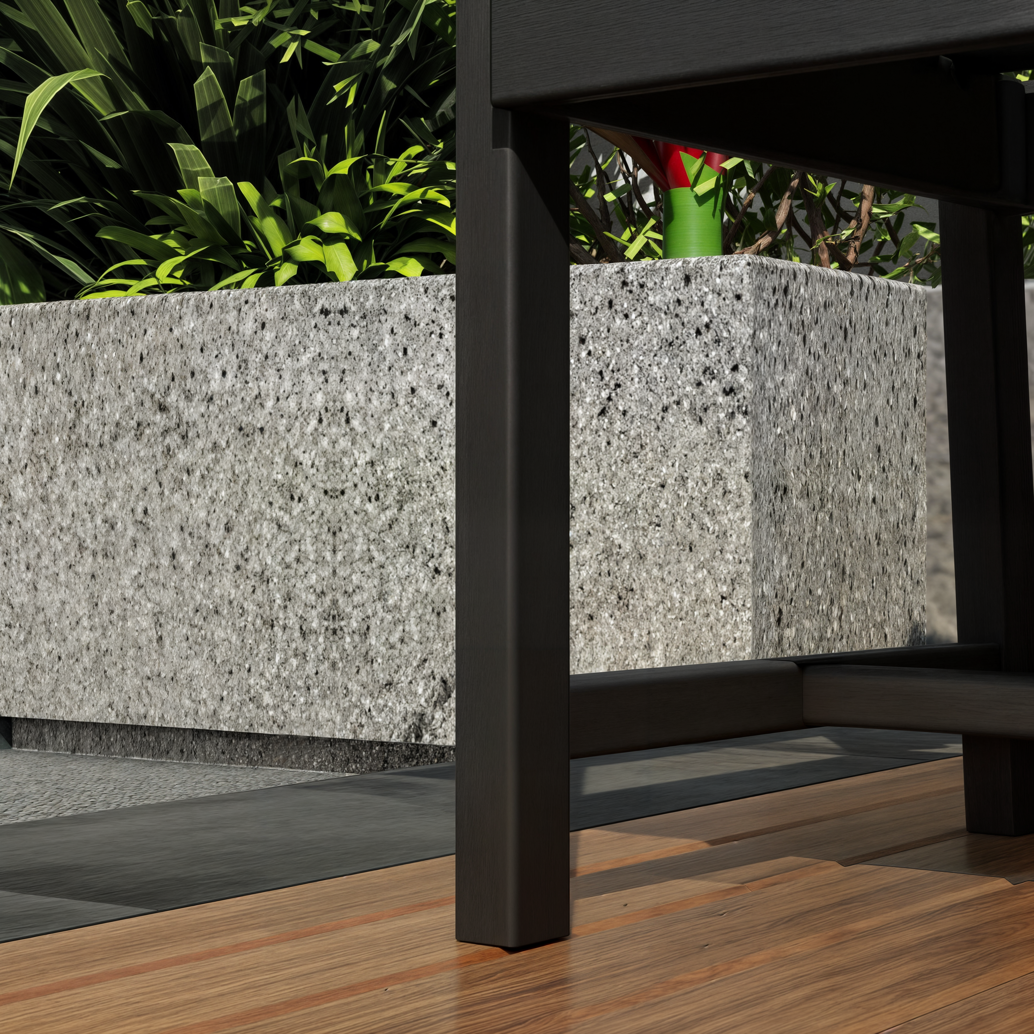 All-weather Patio Dining Chairs With Wood Grain Design (set Of 2)