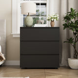 30.3" Modern 3-Drawer Nightstand / Small Dresser with Handle-Free Design