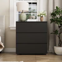 30.3" Modern 3-Drawer Nightstand / Small Dresser with Handle-Free Design