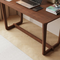 51.2" Minimalist Solid Wood Writing Desk with Rounded Corners